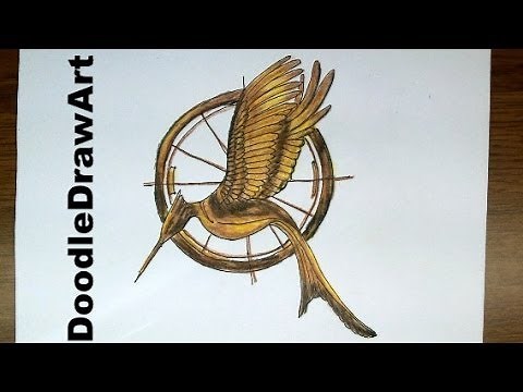 Drawing: [HD]How To Draw a Mockingjay Pin from Hunger Games