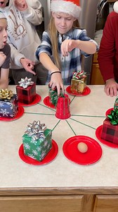the Present String Pull Game 🎁 Kids, Dad, and family play festive table game with presents and strings. Funny Christmas gift game for family gatherings or Holiday parties. This video was produced by Benson Crew, Network Media, and Benson Bros. (for entertainment purposes only) #partygames #familygathering #christmasparty #Christmas | Paul & Kezzy