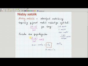 Nisbiy xatolik. Algebra 8-sinf. 50-dars