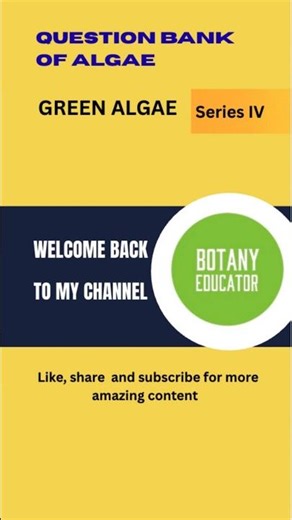MCQ of green algae|| Question bank of Algae #biology