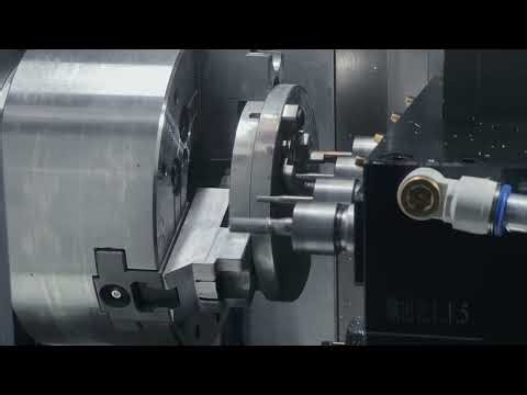 cnc lathe with live tooling #cnclathe #latheturning #lathemachine