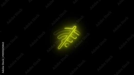 Glowing Green Wi Fi Signal Symbol Animation on Dark Background for Tech and Digital Concepts glowing green WiFi signal