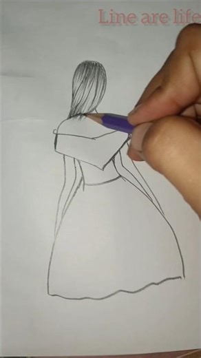 Beautiful Girl Back Side Drawing | Easy Pencil Sketch Tutorial #pencilportrsit