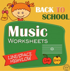 Lines and Spaces Music Worksheets for Back to School | High and Low | Music Sub