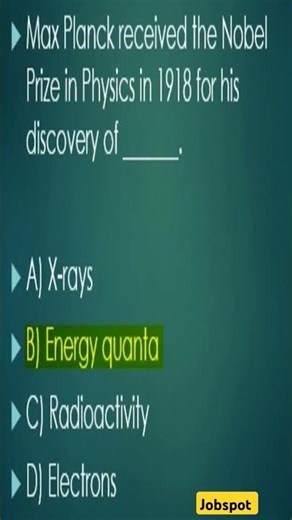 Who Won The Nobel Prize in 1918? 🧠 #GKShorts #sciencequiz