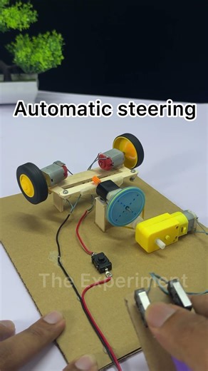 Automatic Car Steering System DIY 🚗⚙️ | Smart Mini Car Project #carsteering #diycars ##dcmotor