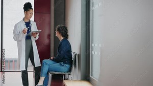 Doctor talking to patient explaining the treatment Stock Video