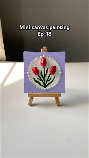Mini Canvas Painting🌷Ep-18 | Acrylic painting #shorts #canvaspainting