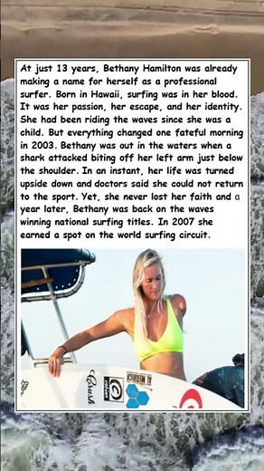 BETHANY HAMILTON. THE SURFER WHO DEFIED THE SHARKS.