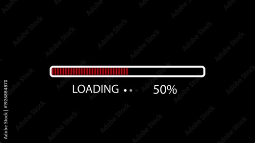 Loading icon animation with black color background . Loading bar and percentage Futuristic progress loading bar 0-100 percent.