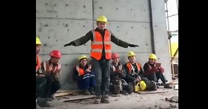 Construction Worker Jumps Up From Break Unleashing Dance Moves That Make Everyone's Eyes Pop