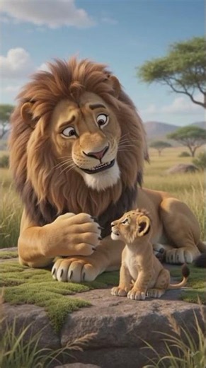 Papa Lion vs Baby Lion – Hilarious! 🤣