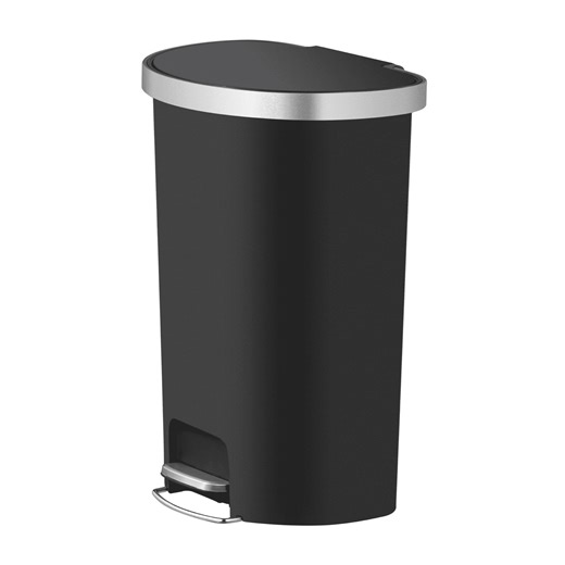 Better Homes & Gardens Large Kitchen Trash Can, 14.5 Gallon Plastic Semi Round Step Garbage Bin with Soft Close Lid, Black