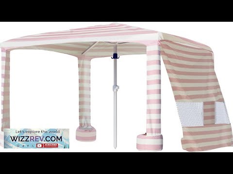 AMMSUN Beach Cabana 6.2'6.2' Beach Canopy Easy Set up and Take Down