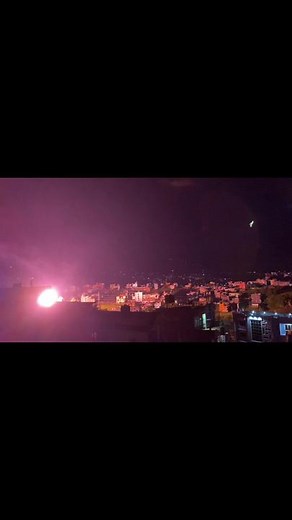 Massive Nighttime Explosion in Urban Cityscape