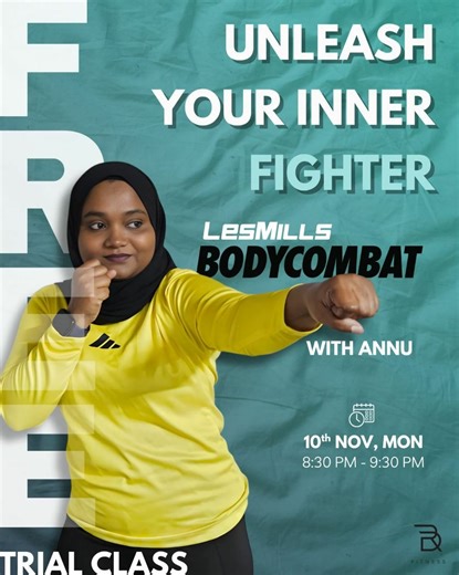 🔥 UNLEASH YOUR INNER FIGHTER! 🔥 Ready to punch, kick, and power through stress? 💥 Join Annu for a high-energy Les Mills BODYCOMBAT Free Trial Class — no experience needed, just bring your energy and attitude! 💪 📅 Monday, 10th Nov ⏰ 8:30 PM – 9:30 PM 📍 RD Fitness DM us to book your spot! ⚡ | RD Fitness