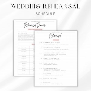 Wedding Rehearsal Schedule and Dinner Template, Wedding Rehearsal Planner, Printable Wedding, Editable Rehearsal Dinner Event Plan Organizer - Etsy