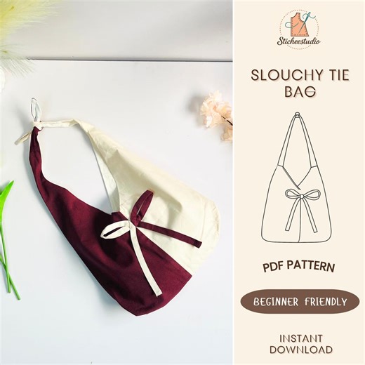 Slouchy Tie Bag Sewing Pattern: Beginner Friendly Hobo Bag (PDF Download) - Etsy