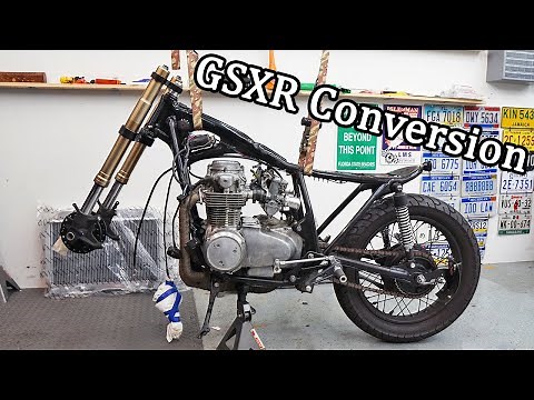 GSXR Forks Installation On a CB550 - CB550 Cafe Racer Build Pt. 76