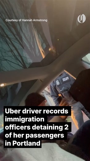 The Oregonian on Instagram: "An Uber driver says she was surrounded and stopped Tuesday by federal immigration agents in Portland who demanded she unlock her doors so they could detain the two passengers she had picked up from Union Station. Hannah Armstrong, 28, of Battle Ground, Washington, said she was nearing the end of her shift when she picked up two men, in their mid-30s to mid-40s, at the train station. It’s not clear who the men were or why federal agents may have wanted them. Uber give