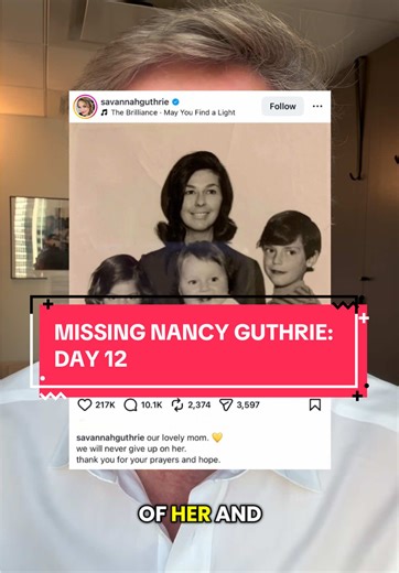 Nancy Guthrie Missing: Day 12 Update in Search