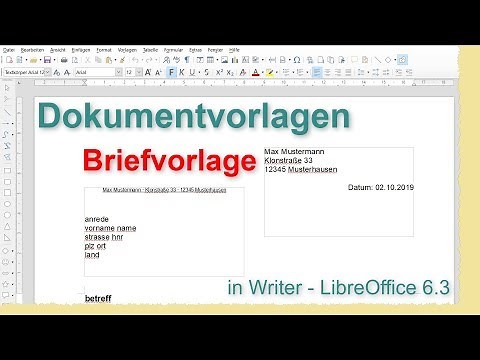 Dokumentvorlagen - in Writer, LibreOffice 6.3 (German/Deutsch)