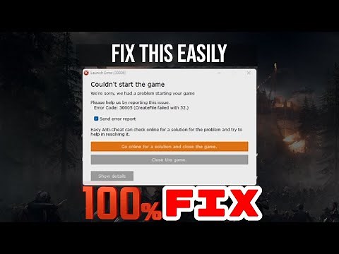 Error Code 30005 How to Fix 100% FIX 2022 For All Multiplayer Games
