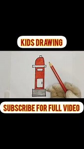 How to draw post box📮/ kid's drawing/ easy step by step😍🎨full video link in description #shorts