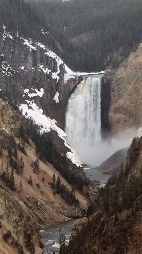 Yellowstone Falls in the epic Yellowstone National Park. There are "waterfalls", and then there's Yellowstone Falls. Different level. #outdoors #nature #travelblogger #waterfall | Michael Hodges, Author
