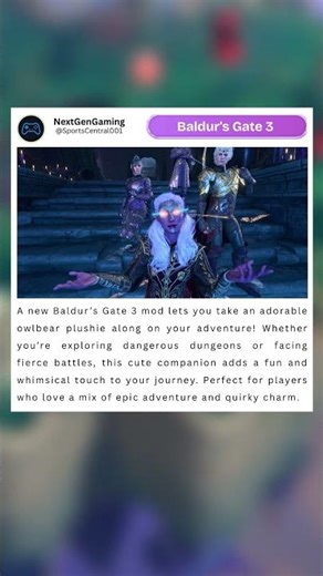 This Baldur’s Gate 3 mod adds a cute owlbear plush companion #baldursgate3 #gameplay