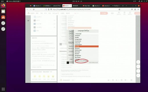 ubuntu设置系统中文和设置中文输入法
