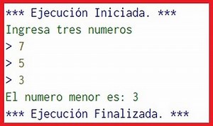 El menor de tres números - ALGORITMODETAREA