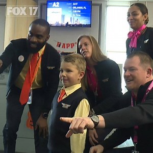 Six-year-old SJ Awwad and his family headed to Disney World this week, but SJ was more excited about the flight there than the destination. Full story: http://via.wxmi.com/O9Xvo | FOX 17