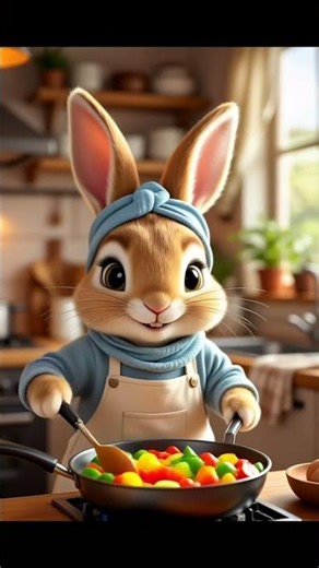 Rabbits Cooking and Eating Together 🐇🍴 | Funny Rabbit Story#animalsforkids #cartoon