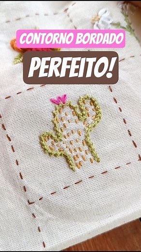 Ponto Palestrina: o contorno mais lindo do bordado a mão 🌵 #bordadolivre