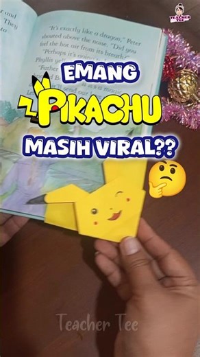 Tutorial Pikachu Bookmark #origami #origamipapercraft #pikachu