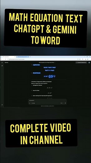 Copy Math from ChatGPT/Gemini to Word Perfectly! ✨#MathHacks #ChatGPT #MSWord #StudyTips #TechShorts
