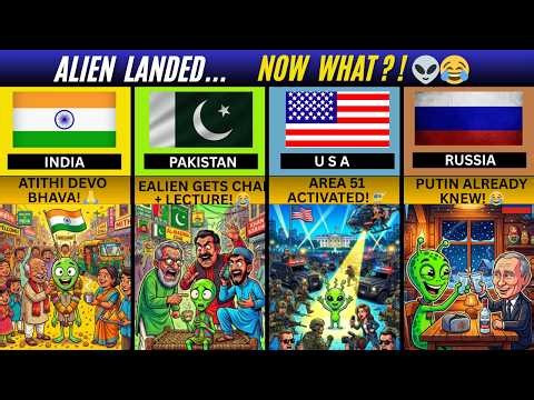 How Countries React to Alien Landing 👽 | Funny Country Comparison Animation (2026)