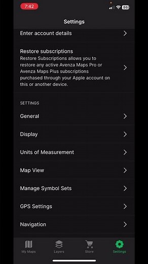 AVENZA MAPS TUTORIAL: Changing default distance and area settings - Apple devices