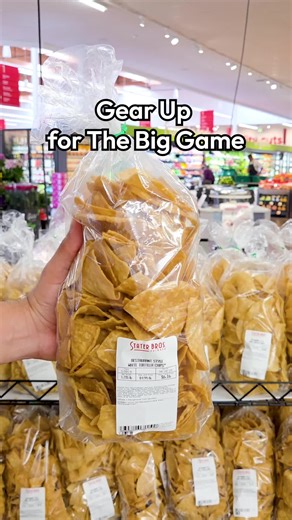 Score big with our in-house tortilla chips and dips! 🏈 Choose from fresh-made chips paired with your Stater Bros. favorites like mango habanero salsa, 6-layer fiesta dip, hot salsa, and our signature guacamole, spicy or mild. 🥑