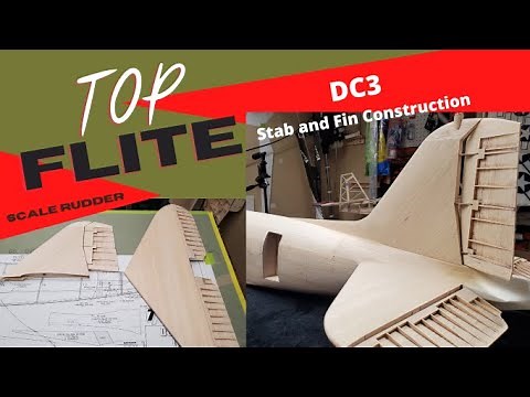 Top Flite Douglas DC3 AC47 Spooky build series Part 1 Horizontal Stab and Vertical Fin and scale rud