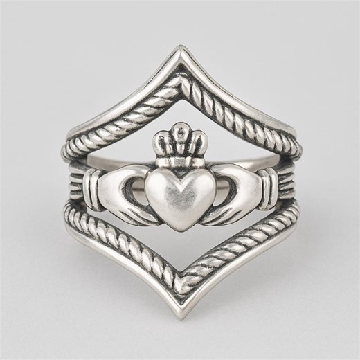 Sterling Silver Claddagh Ring Set: Irish Celtic Wedding Rings - Etsy Canada