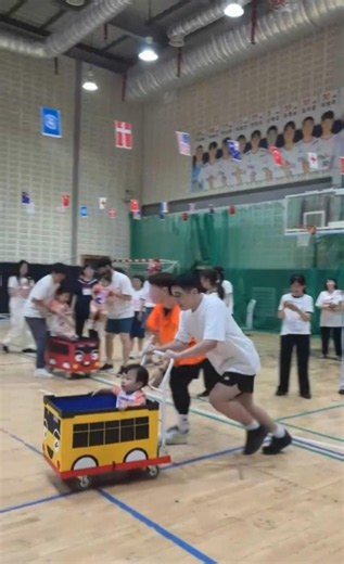 어린이집 명랑운동회 🎊아빠가 🚗 자동차태우고 빨리 달리기 🏃‍♂️에 신난 귀요미 🧸