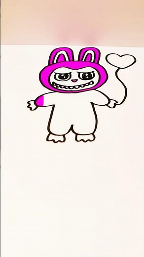 Easy Drawing Labubu step by step #art #shorts #kids