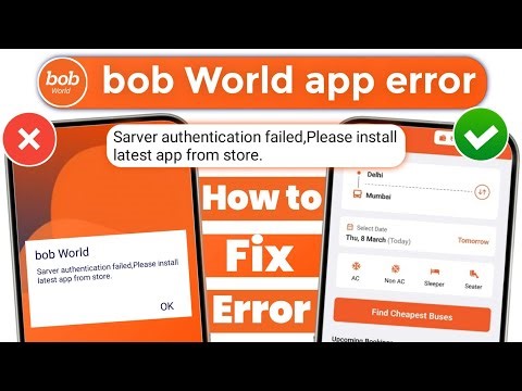 Fix Server Authentication Failed” Error in bob World App | Easy Update & Login Solution