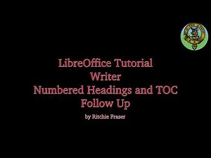 LibreOffice Tutorial 01 Numbered Headings And TOC - Follow Up