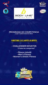 Programa de competencia del 48 Campeonato Sudamericano. | Federación Deportiva Nacional de Fisicoculturismo y Fitness Perú