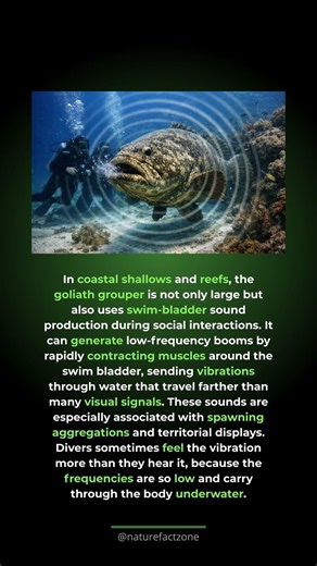 The Fish That Booms Underwater. Goliath groupers produce low-frequency sounds by vibr...