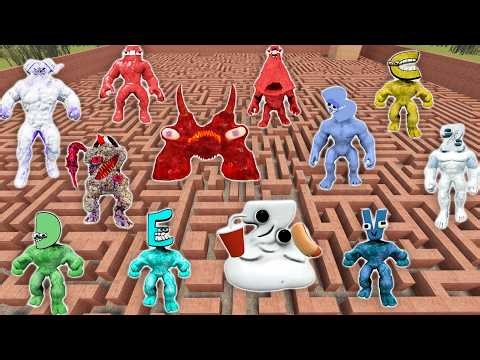 A survival challenge in a large maze with Alphabet Lore NPCs (Garry's Mod Gameplay)
