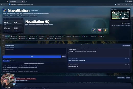 I recorded a 20-minute walkthrough of NovaStation — my personal AI operating system.This isn’t a chatbot window. It’s a live command center for my whole world:🦊 Nova / Mission ControlThe home base. It tracks active systems, agent lanes, health checks, memory, alerts, drafts, approvals, and what needs my attention next.📈 Market SwarmA multi-agent market intelligence layer watching MAG7, AI infra, metals, product trends, and crossover signals — filtering noise down into actionable themes.🐕 iSpe